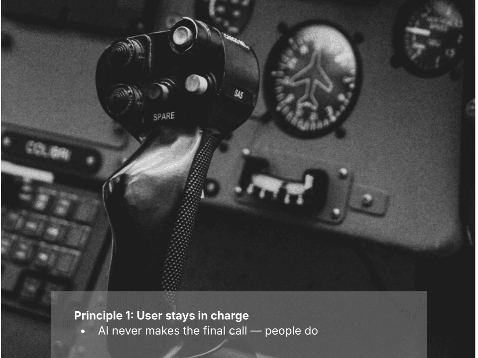 Slide showing human-in-the-loop AI interaction patterns