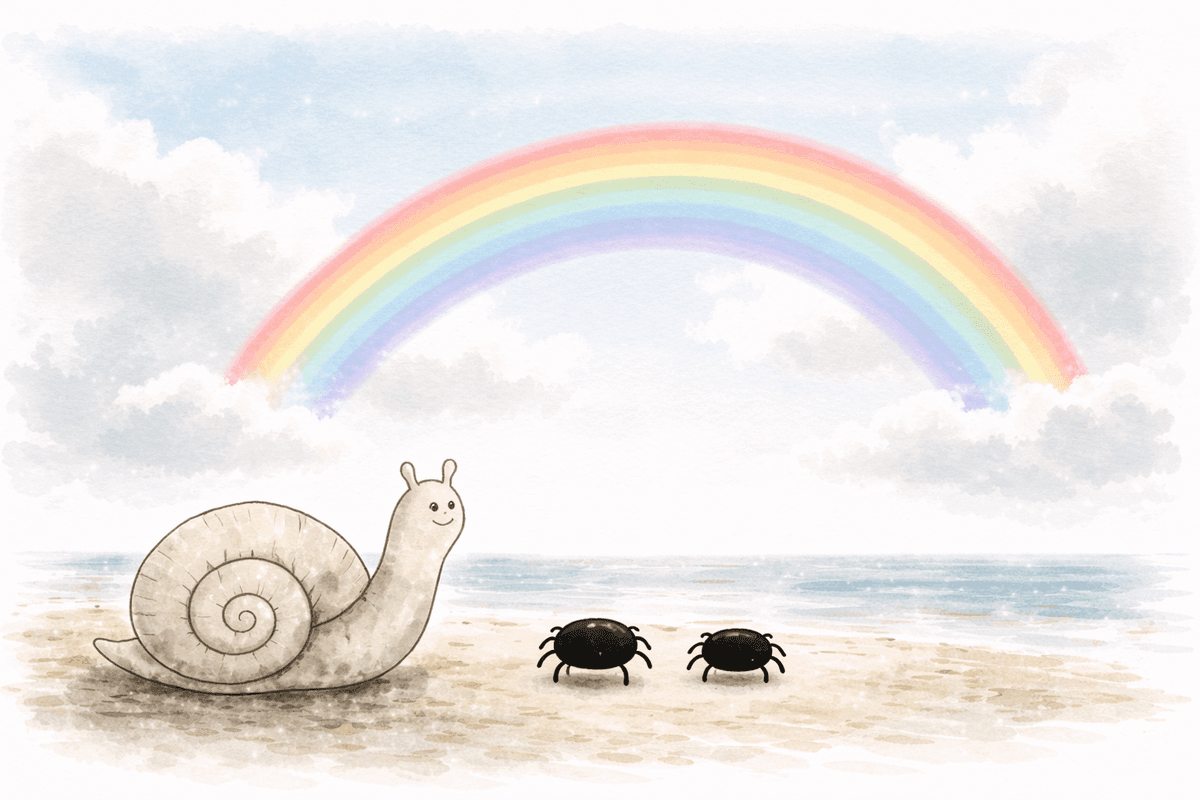 Rendered illustration - rainbow scene