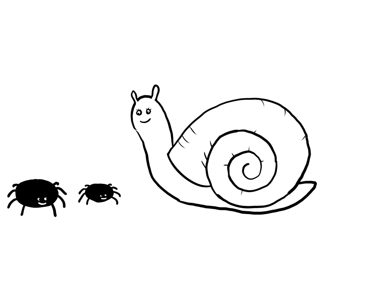 Original sketch - Sylvia meeting the snail